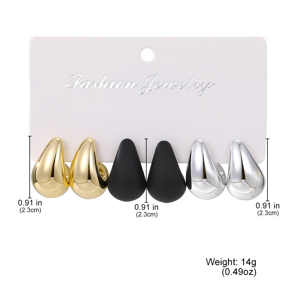 Wholesale Multicolor Earrings suit Personality Exaggerated Water Drops  Earrings