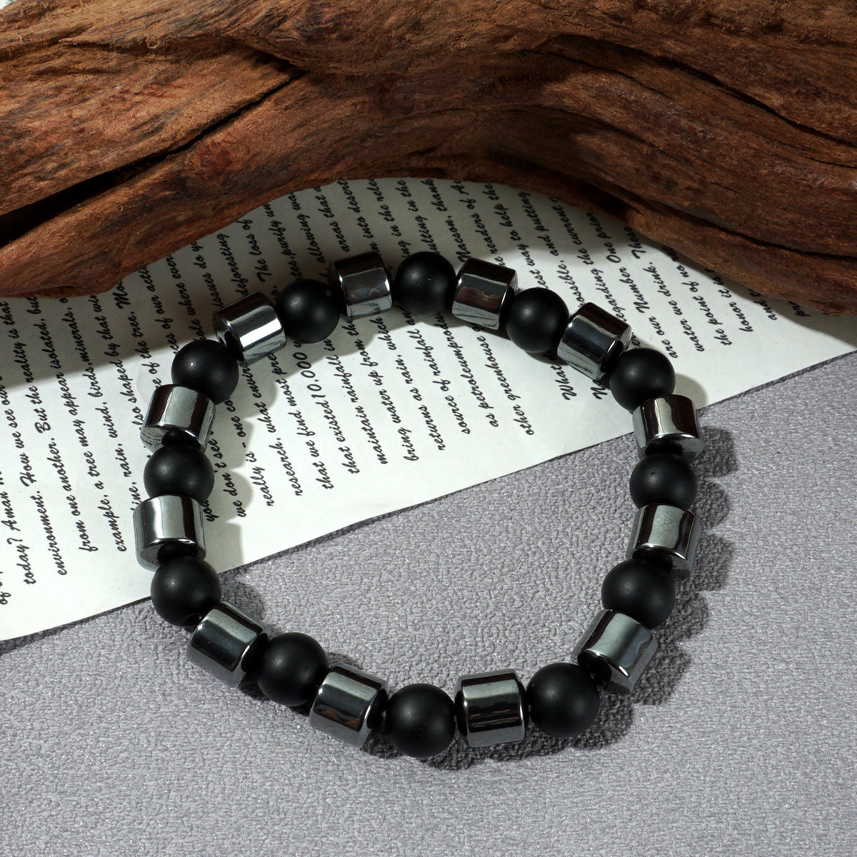 Wholesale Red Tiger Eye Natural Stone Beaded Bracelet Geometric Couple Style Elastic Jewelry Gift