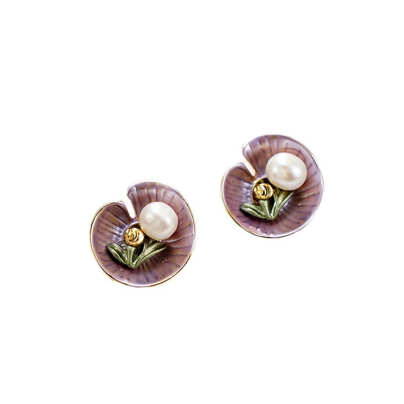 Wholesale Natural Pearl Earrings Flower Earrings
