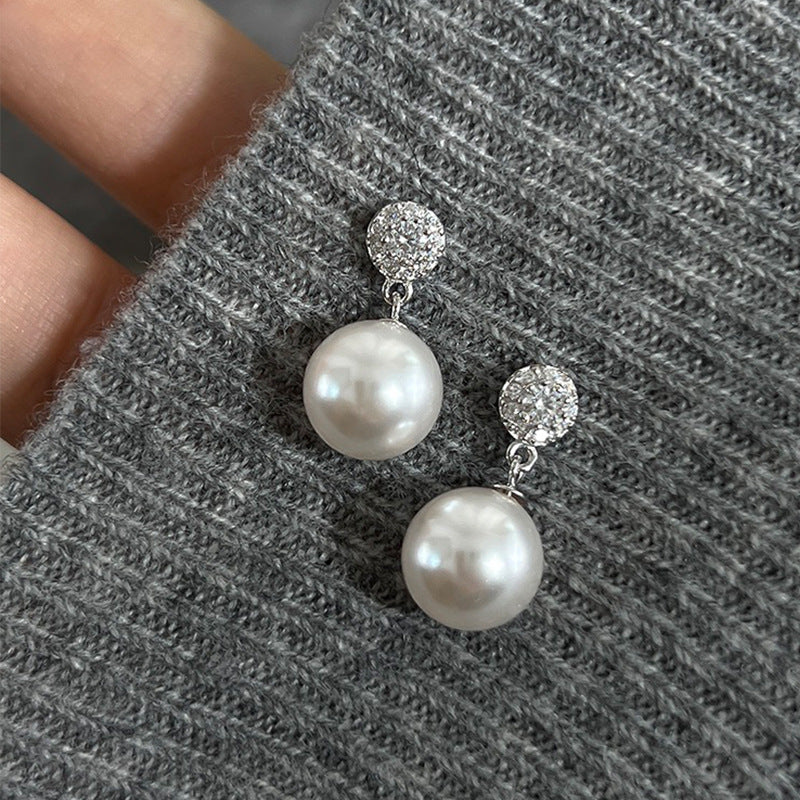 Wholesale Metal Zirconia Pearl Earrings