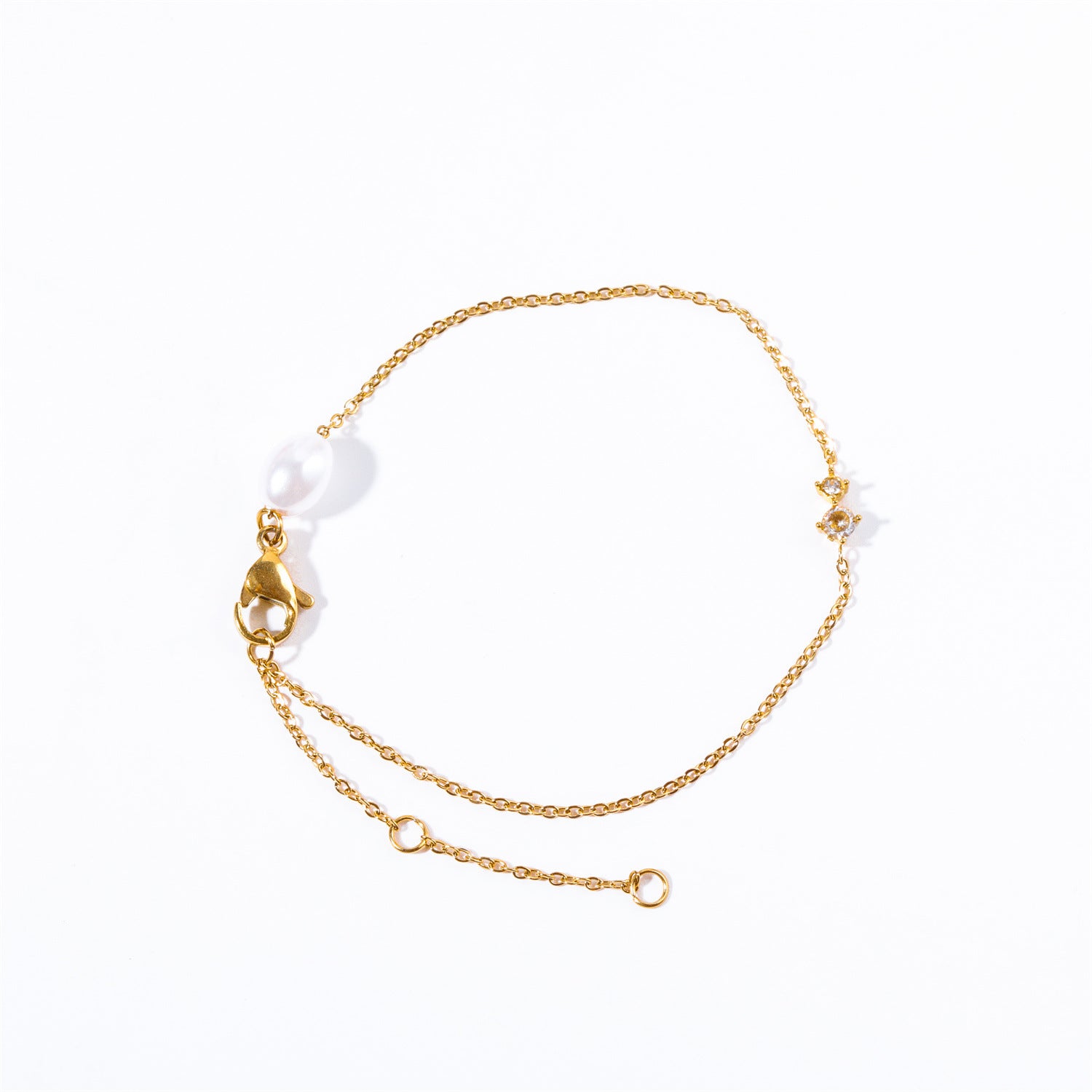 Wholesale 18k Gold Plated Titanium Steel Twelve Birthstone Simple Bracelet