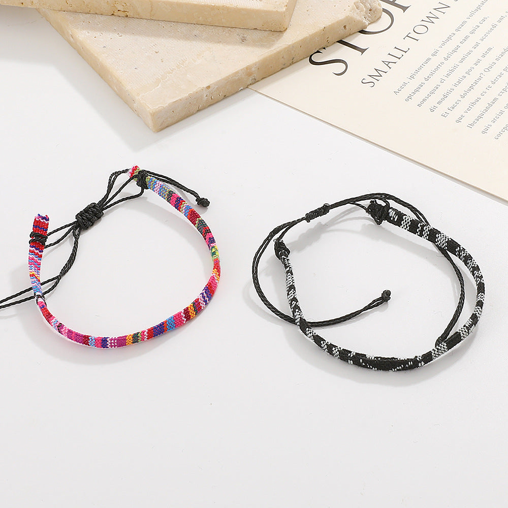 Wholesale Colorful Bohemian Hand Woven Adjustable Bracelet Anklet ACC-BT-MY001