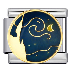 Wholesale Italian modularCircular pattern titanium steel welding dripping bracelet DIY