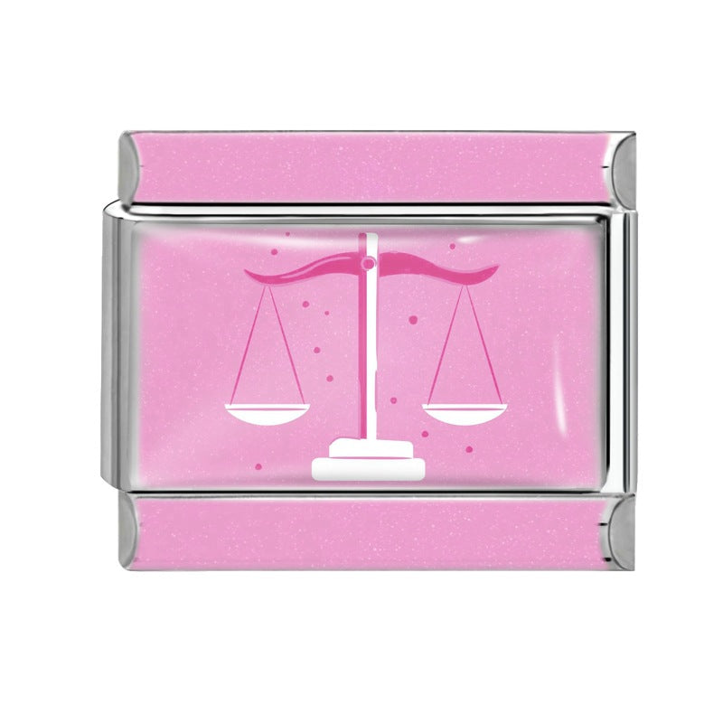 Wholesale 9mm Italian Charm Starter Bracelets DIY Pink 12 Contion Series Stainless Steel Composable Bracelet