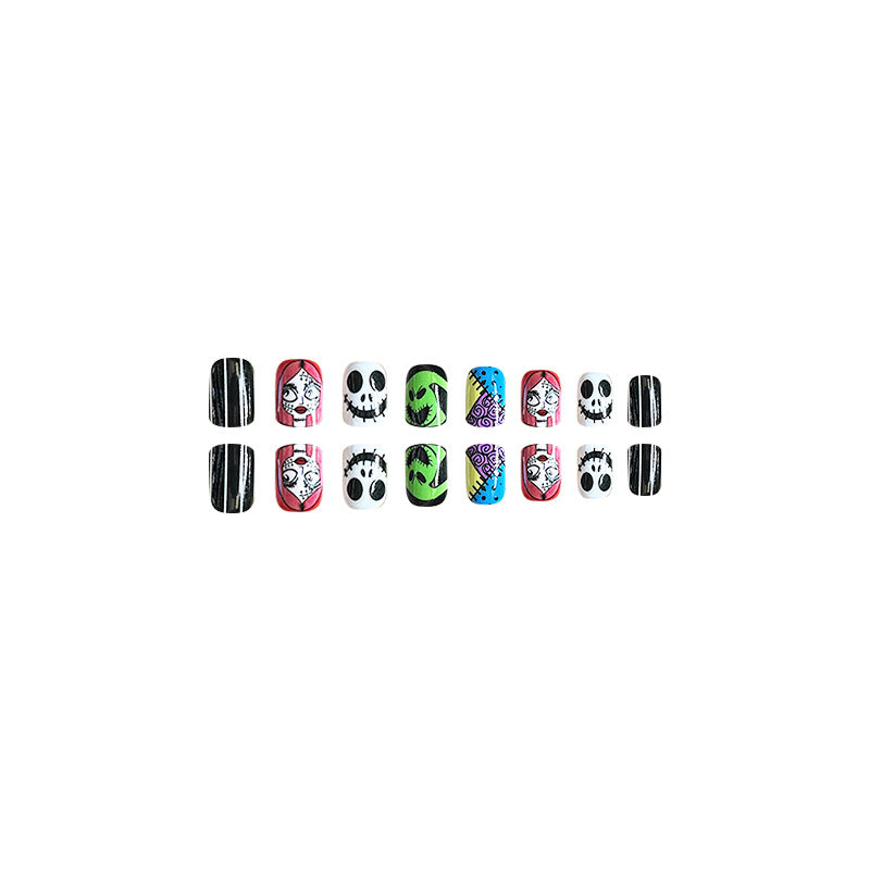 Wholesale 24 Pieces/box Halloween Press-on Nails Kits Nail Stickers ACC-NS-FengLi024