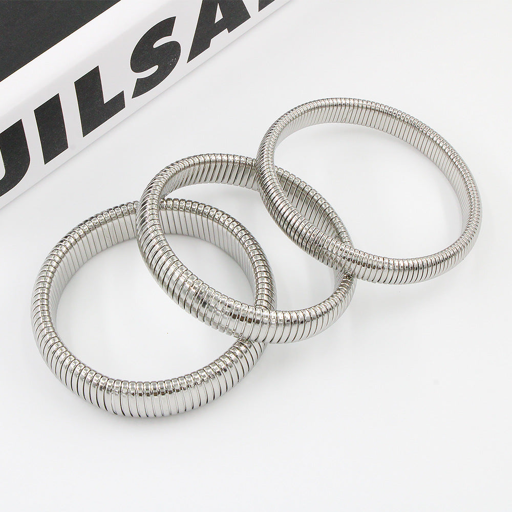 Wholesale Elastic Bracelet Stainless Steel Bracelets 18K Gold Plated Bracelet ACC-BT-Yueshi006