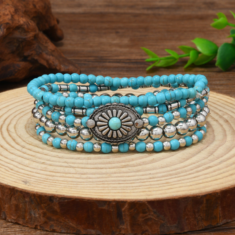 Wholesale Bohemian Turquoise Stackable Bracelet Set - Fashion Accessory for Everyday Wear