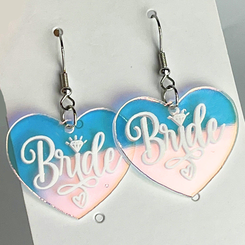 Wholesale 2 Pairs/pack Wedding Bridesmaid Jewelry Floral Pearl Laser Acrylic Earrings ACC-ES-HY078