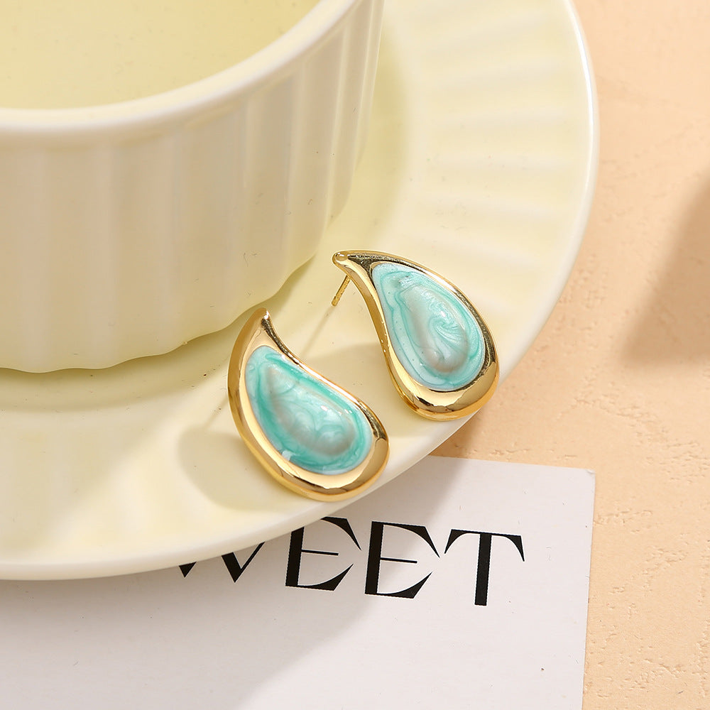 Wholesale Colorfulful Small Water Drop Earrings