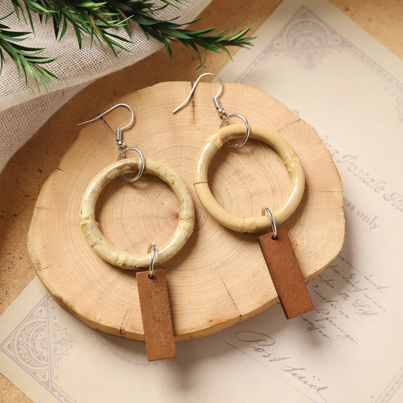 Wholesale Handmade Rattan Woven Bohemian Earrings
