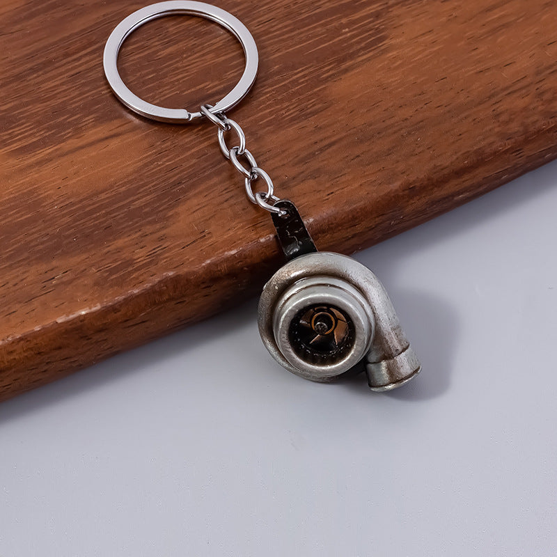 Wholesale Creative metal rotating turbocharger keychain