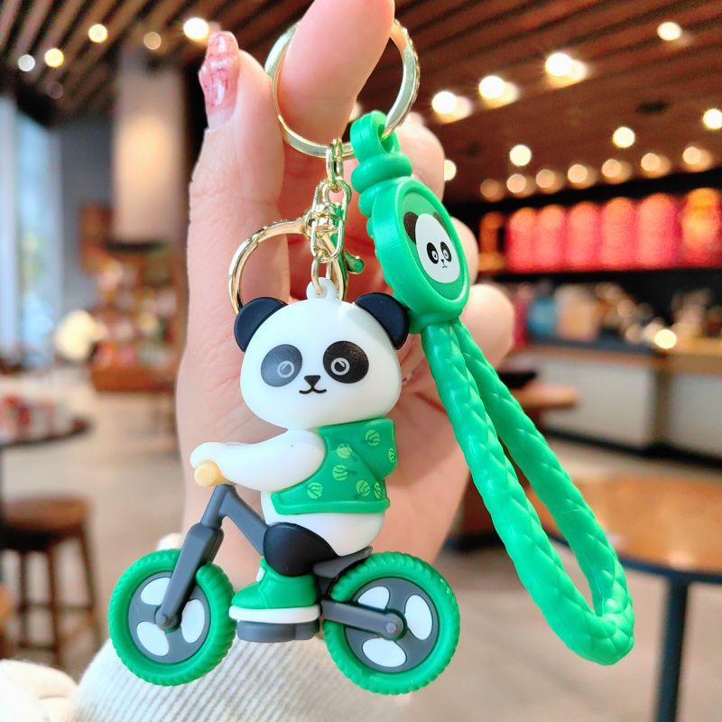 Wholesale Cartoon Cycling Panda PVC Keychain Cute Keychain ACC-KC-ShuoT013