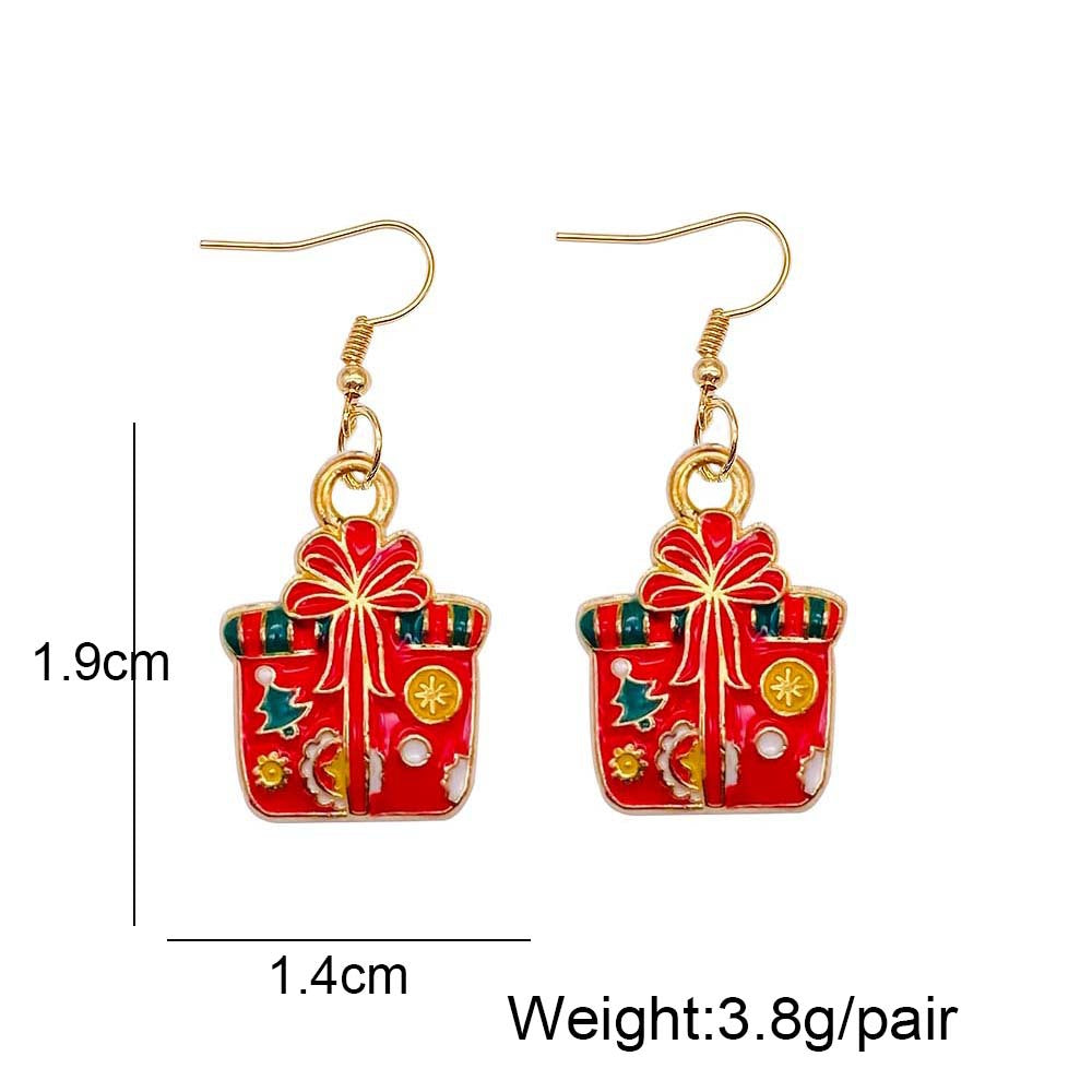 Wholesale Christmas Tree Santa Claus Bell Alloy Oil Drop Earrings ACC-ES-ChenY044