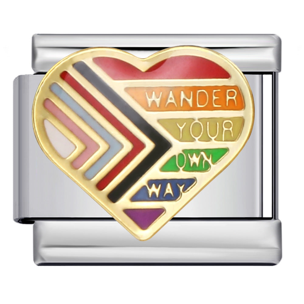 Wholesale Italian Charm Bracelet 9mm DIY Splicing Removable Love Element Stainless Steel Composable Bracelet