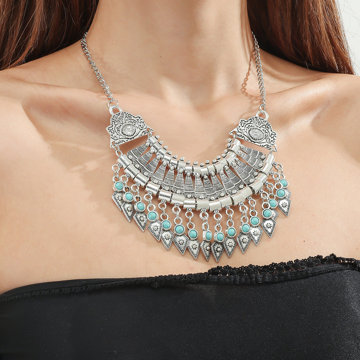 Wholesale Vintage Turquoise Alloy Necklace ACC-NE-JunJie005