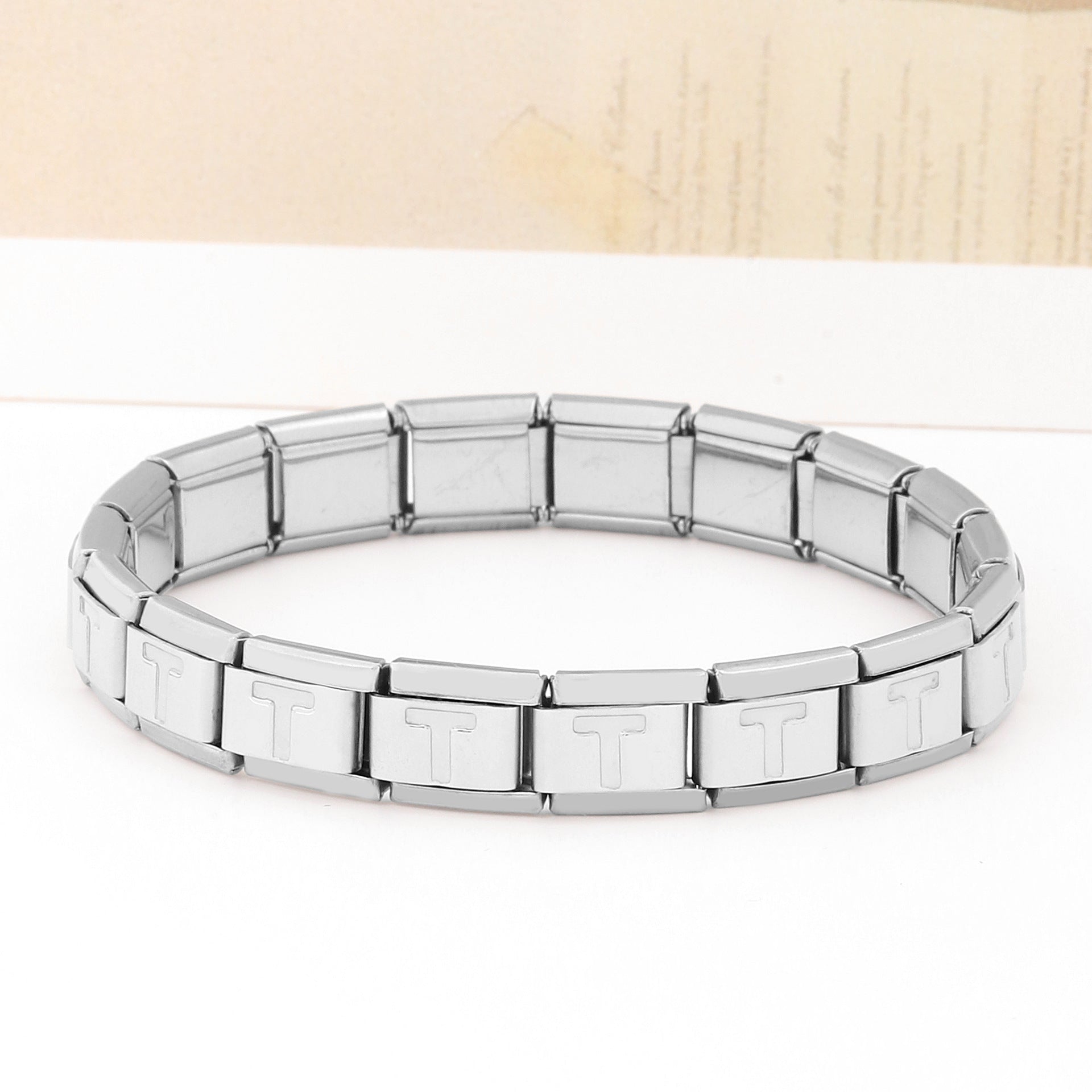 Wholesale Italian Charm Bracelet 9mm DIY Splicing Removable Stainless Steel Letter Composable Bracelet ACC-BT-XY047