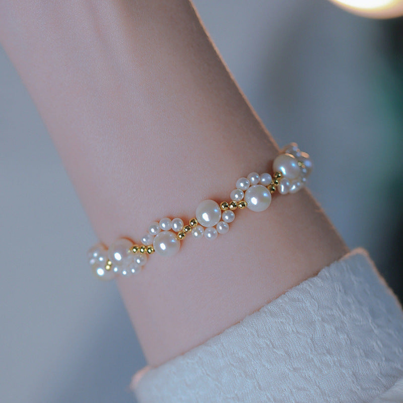 Wholesale Woven Cat Claw Pearl Bracelet,  Handmade Jewelry Accessory,  Stylish Gift for Women