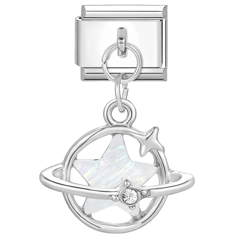 Wholesale Charms module handmade colored diamond pendant personalized butterfly moon DIY module bracelet