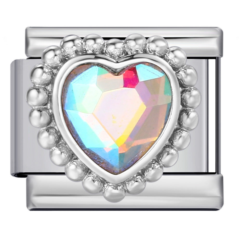 Wholesale  Italian ModularColorful ZirconTitanium Steel DIY  Bracelet