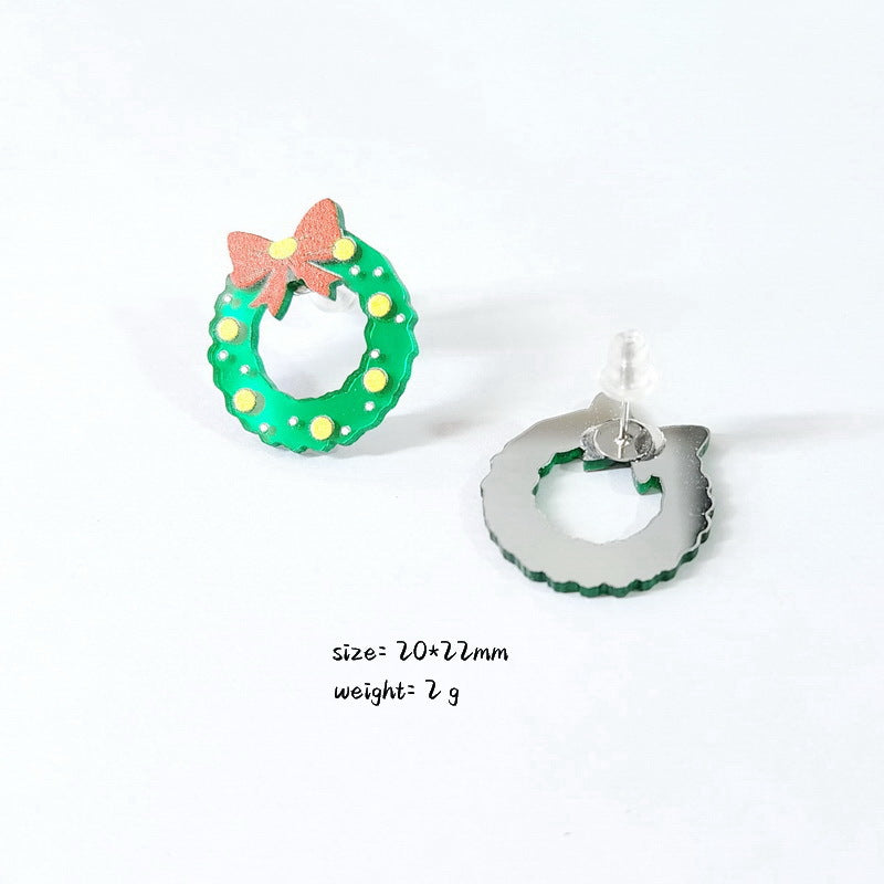 Wholesale Christmas Tree Rainbow Sloth Dinosaur Gingerbread Man Acrylic Earrings ACC-ES-XP026