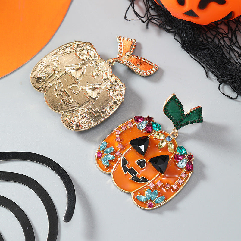 Wholesale Halloween Diamond Oil Dripping Skull Earrings ACC-ES-Haoc008