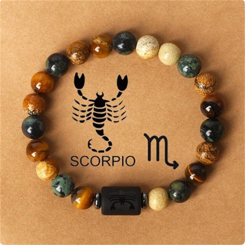 Wholesale Twelve Zodiac Signs Natural Stone Bracelet Handmade Beaded Bracelet ACC-BT-Yunh003