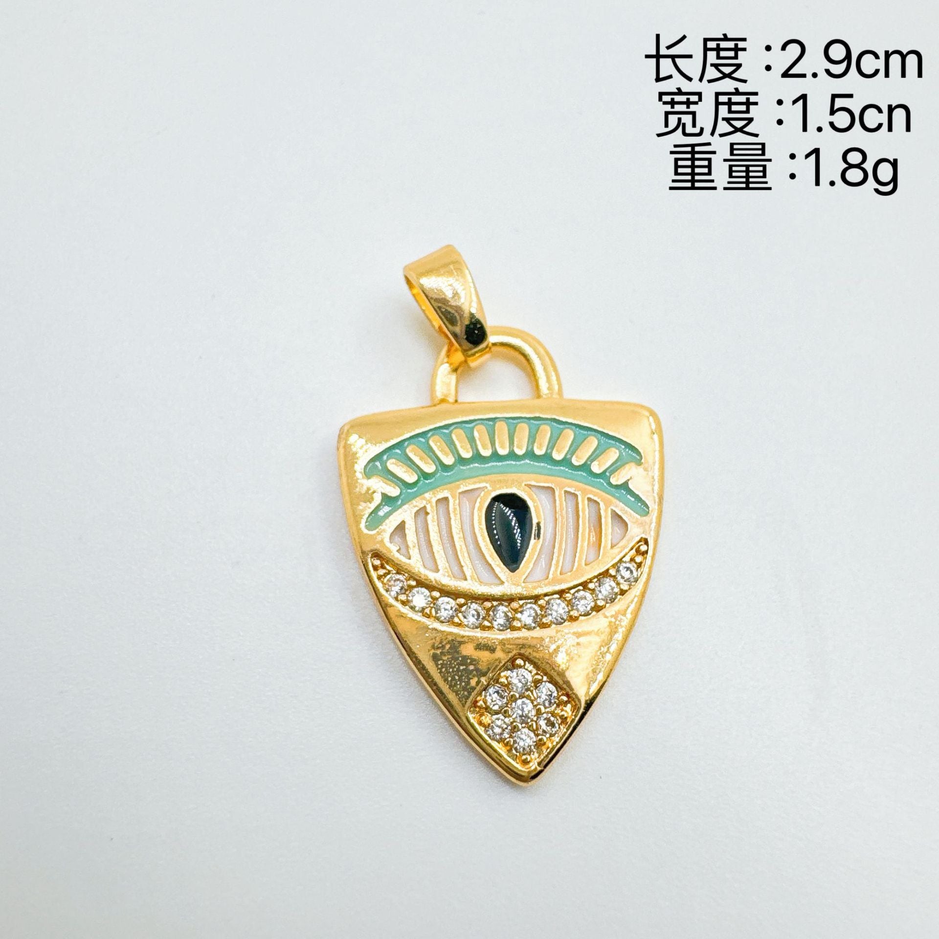 Wholesale Fashion Evil Eye Shield Pendant Gold Plated Copper Necklace Women' s Boutique Resale