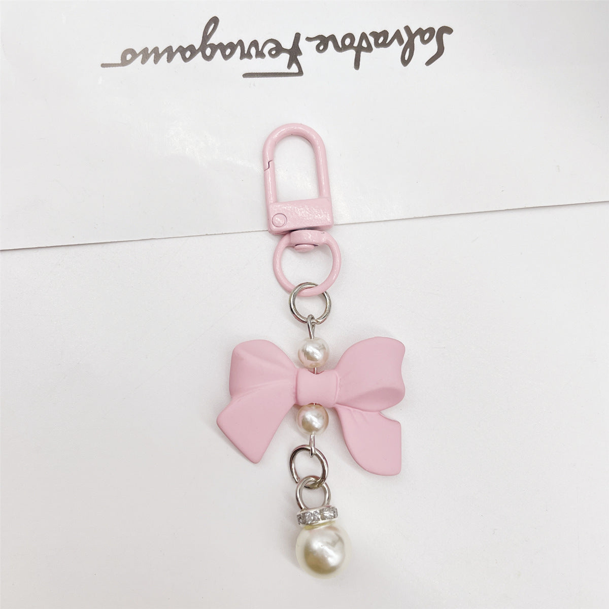 Wholesale Candy Colored Bowknot Texture Keychain Bag Charm Phone Accessory Gift