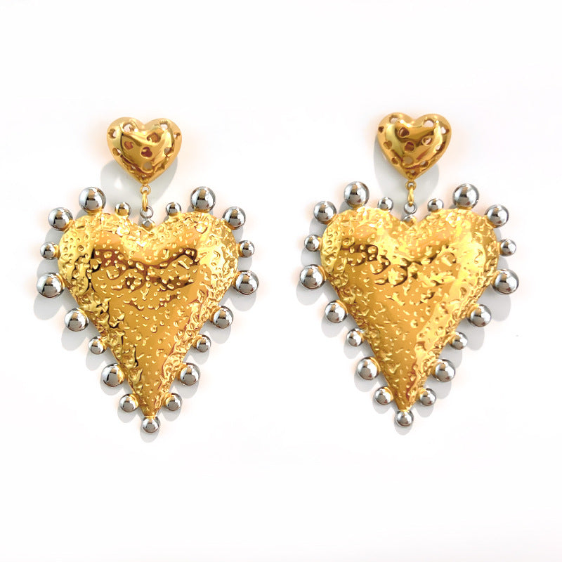 Wholesale Stainless steel earrings European and American style 18K gold and silver plated design