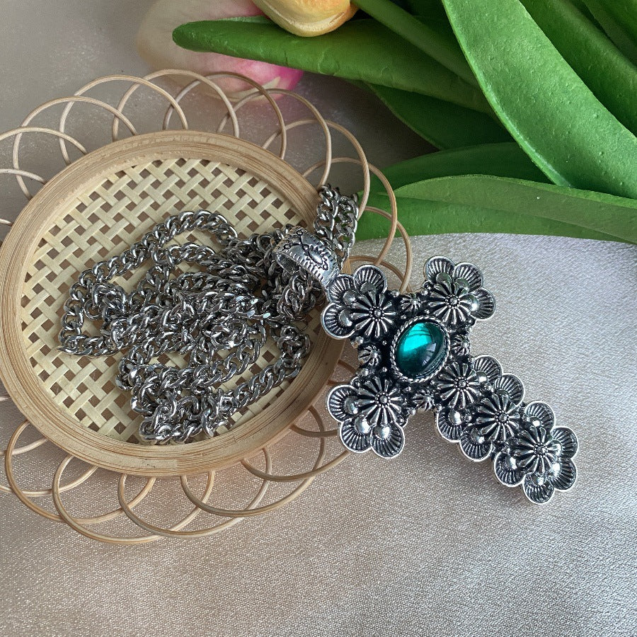 Wholesale  cross encrusted crystal pendant necklace