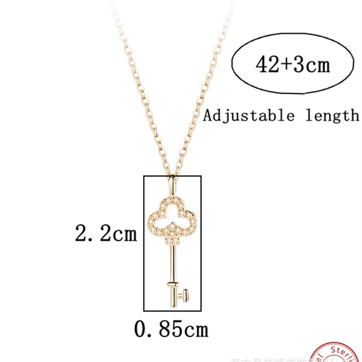Wholesale s925 sterling silver key necklace