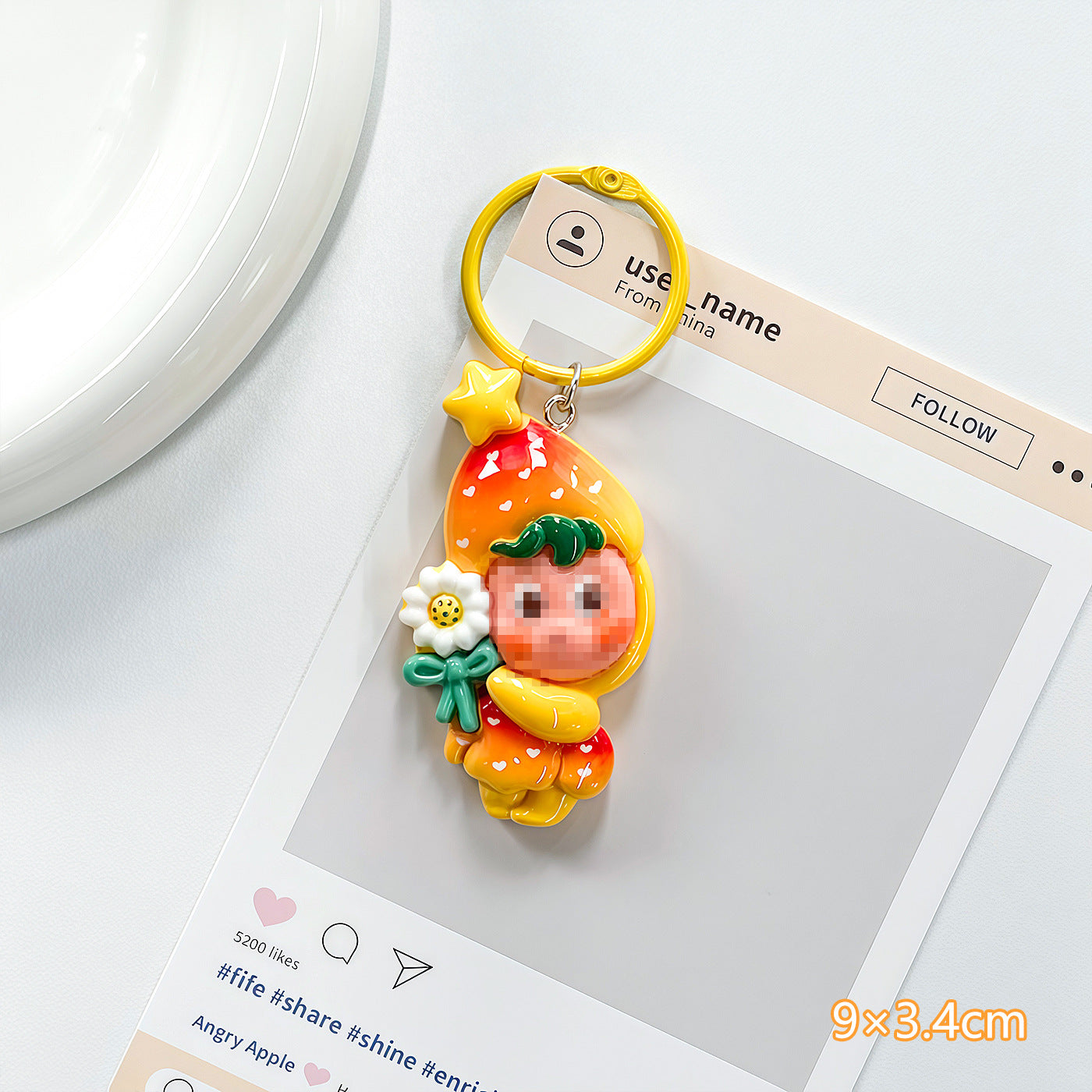 Wholesale Trendy Plastic Resin Star Keychain Bag Charm Gift for Students
