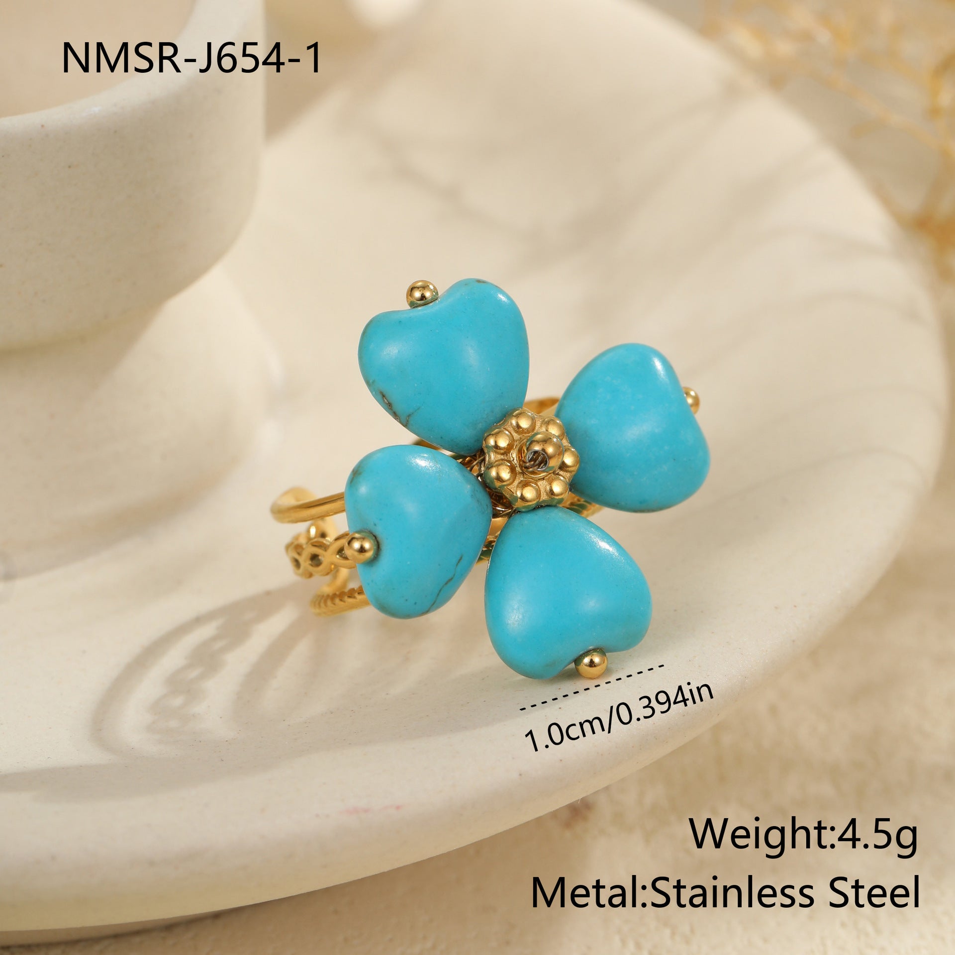 Wholesale Bohemian Luxury Turquoise Natural Stone Necklace and Ring