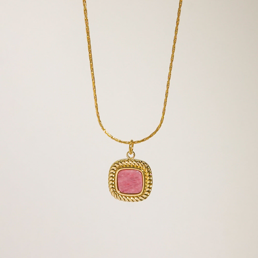 Wholesale  Stainless steel Retro Redstone Series Pendant Necklace