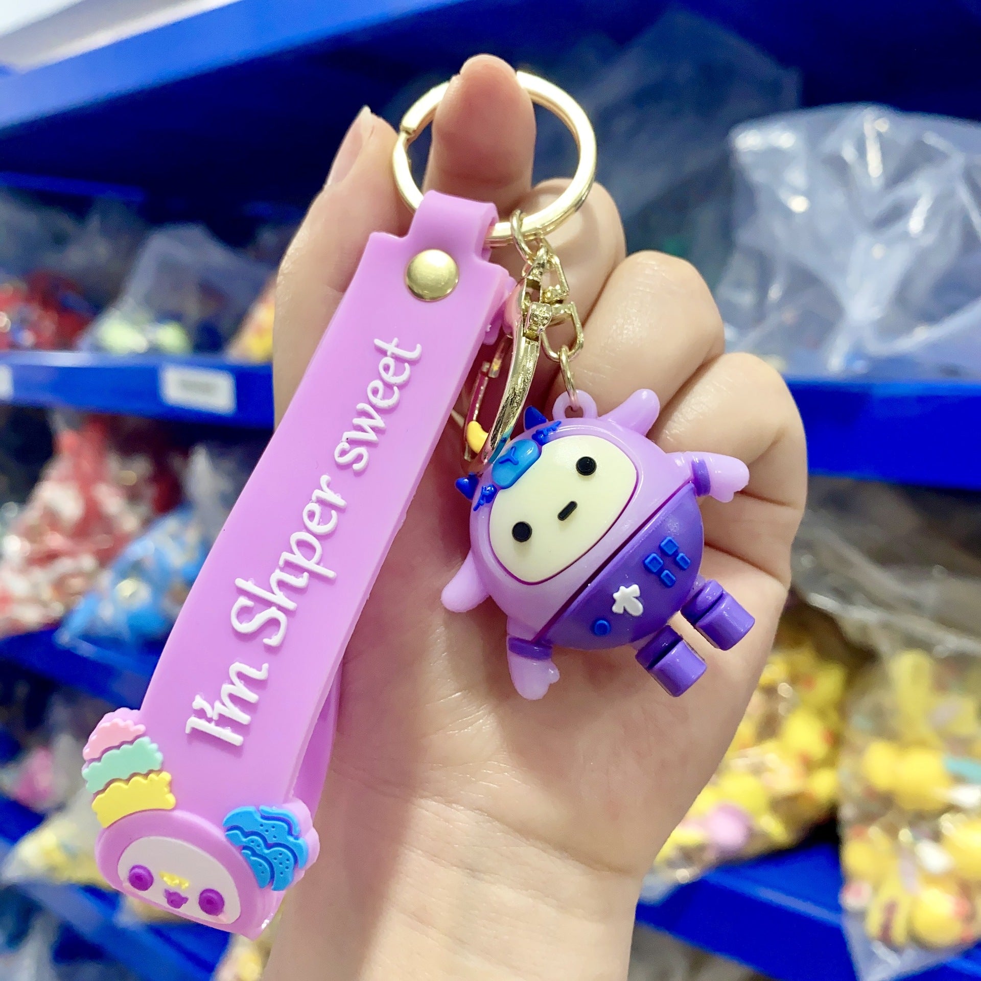 Wholesale Cartoon Cute Silicone Keychain ACC-KC-Lanb003