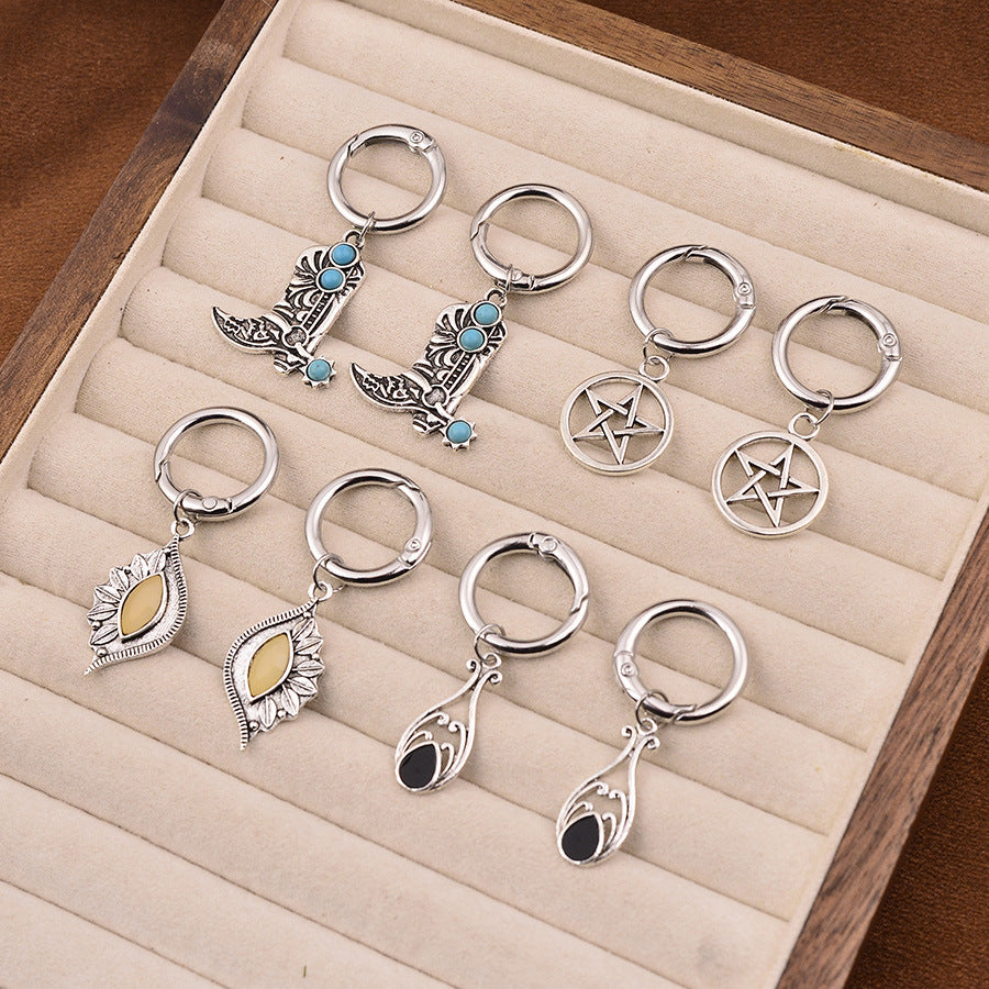 Wholesale Vintage Black Water Drop Gem Pendant Keychain Zinc Alloy DIY Bag And Shoe Accessory For Resale