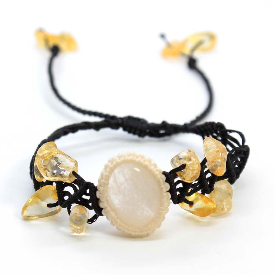 Wholesale Fashion Handmade Braided Crystal Bracelet Adjustable Gemstone Jewelry Gift For Couple Students Boutique Resale