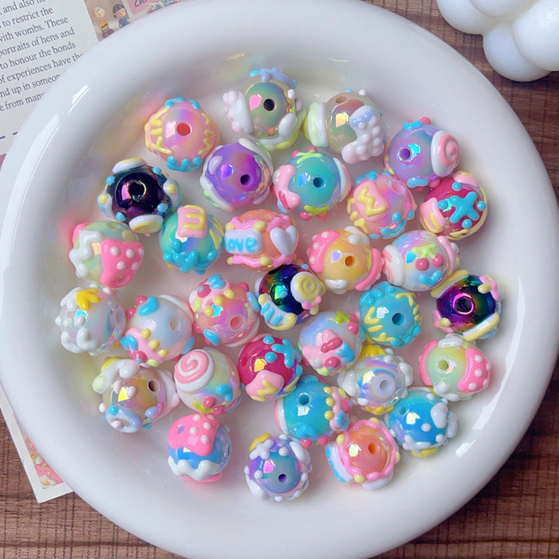 Wholesale 10pcs Acrylic Cute Cartoon Beads DIY Bead Accessories