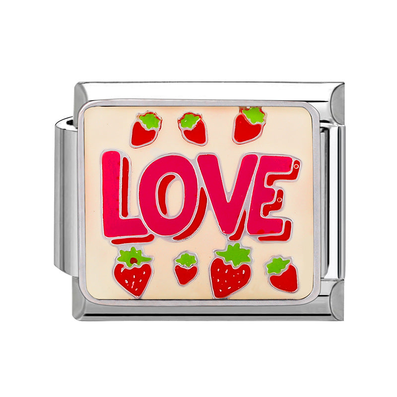 Wholesale Italian Charm Bracelet 9mm DIY Splicing Valentine' s Day Stainless Steel Composable Bracelet