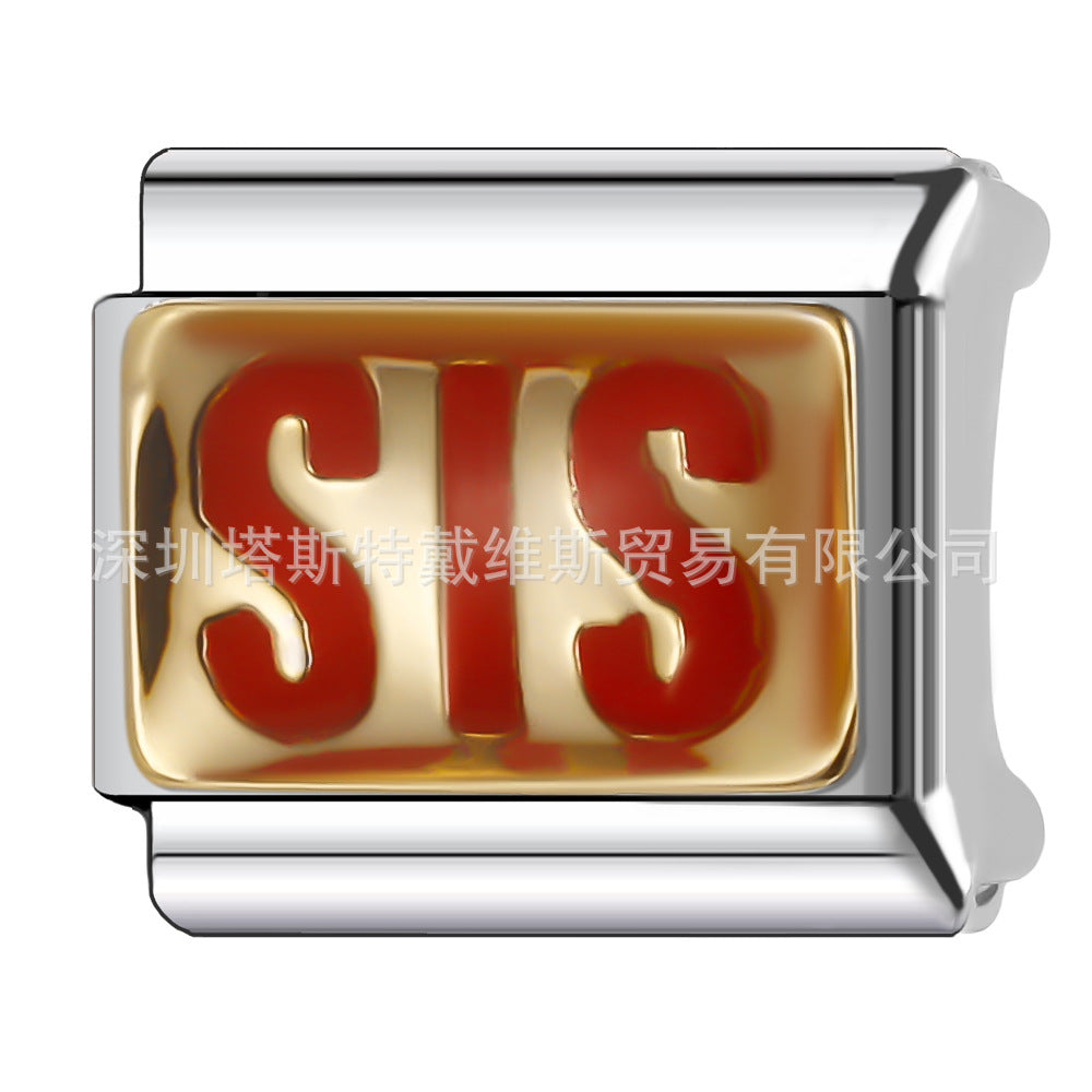 Wholesale  Italian Charm Bracelet 9mm DIY Single Section Creative Stainless Steel Composable Bracelet