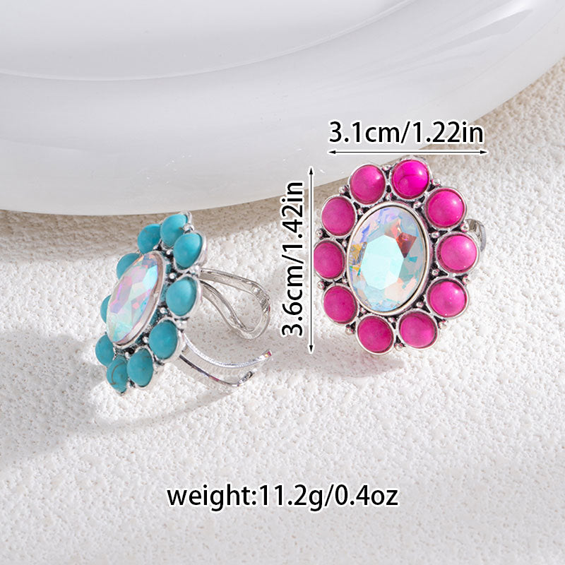 Wholesale Minimalist Heart Shaped Blue Plated Copper Pinky Ring,  Trendy Couple Fashion Accessory
