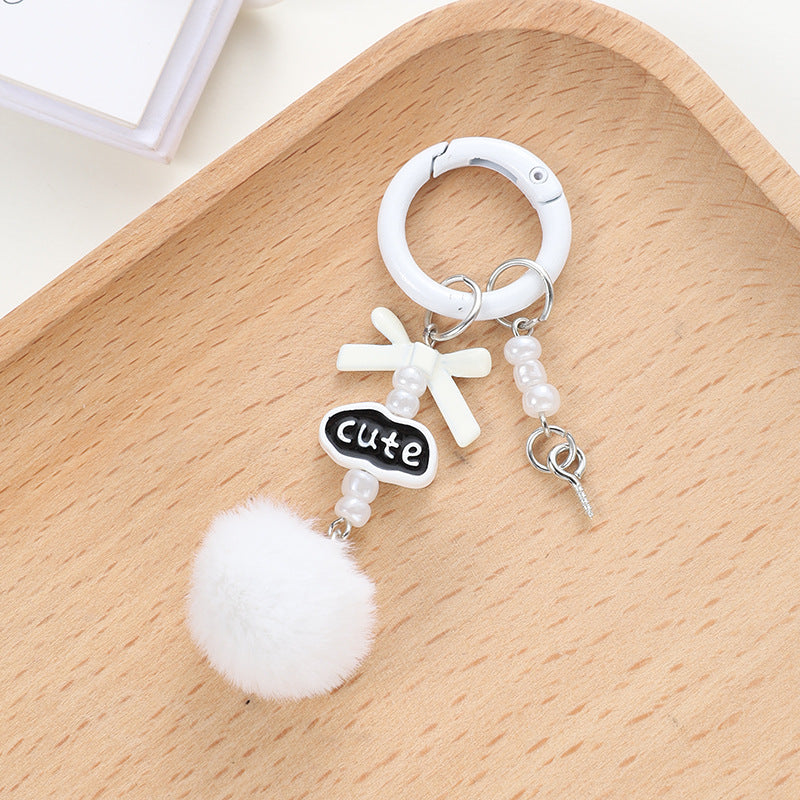 Wholesale Handmade beaded wool ball keychain
