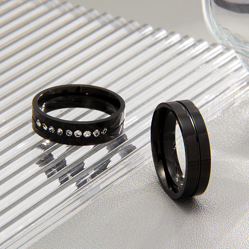 Wholesale Stainless Steel Diamond Couple Ring