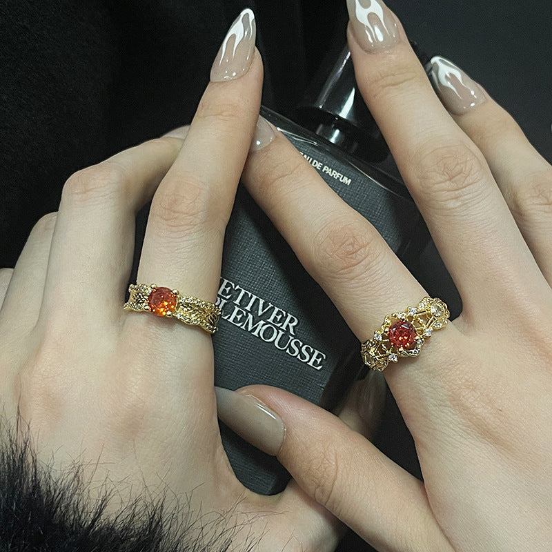 Wholesale Antique Style Blati Gold Irregular Hollow Open Ring ACC-RS-JiuHao005