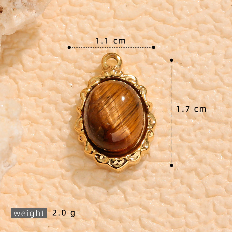 Wholesale Irregular 3D tiger' s eye pendant