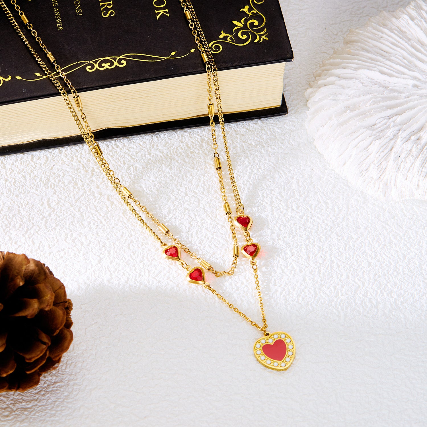 Wholesale Stainless Steel Bow Love Necklace