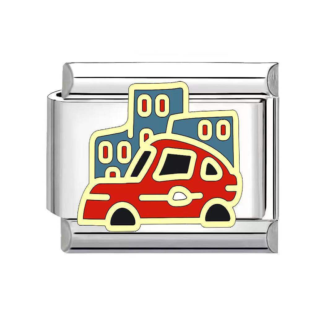 Wholesale Italian Charm Bracelet 9mm DIY Splicing travel   Creative Stainless Steel Composable Bracelet