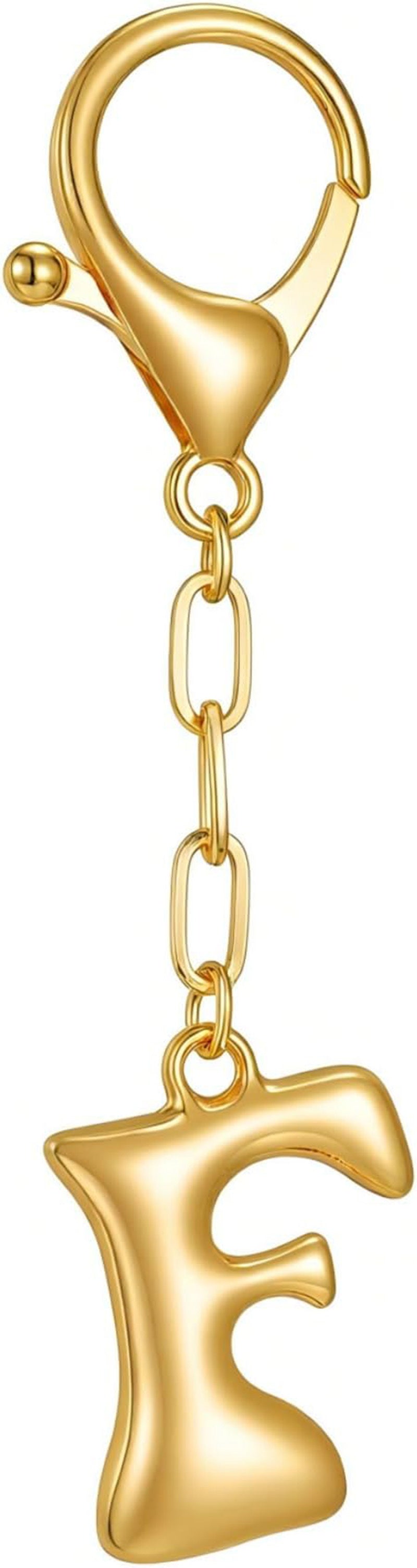 Wholesale 26 Gold Alphabet Letter Keychains Set Stylish Bag Charm Decorative Metal Key Rings For DIY Craft Gift And Boutique Resale