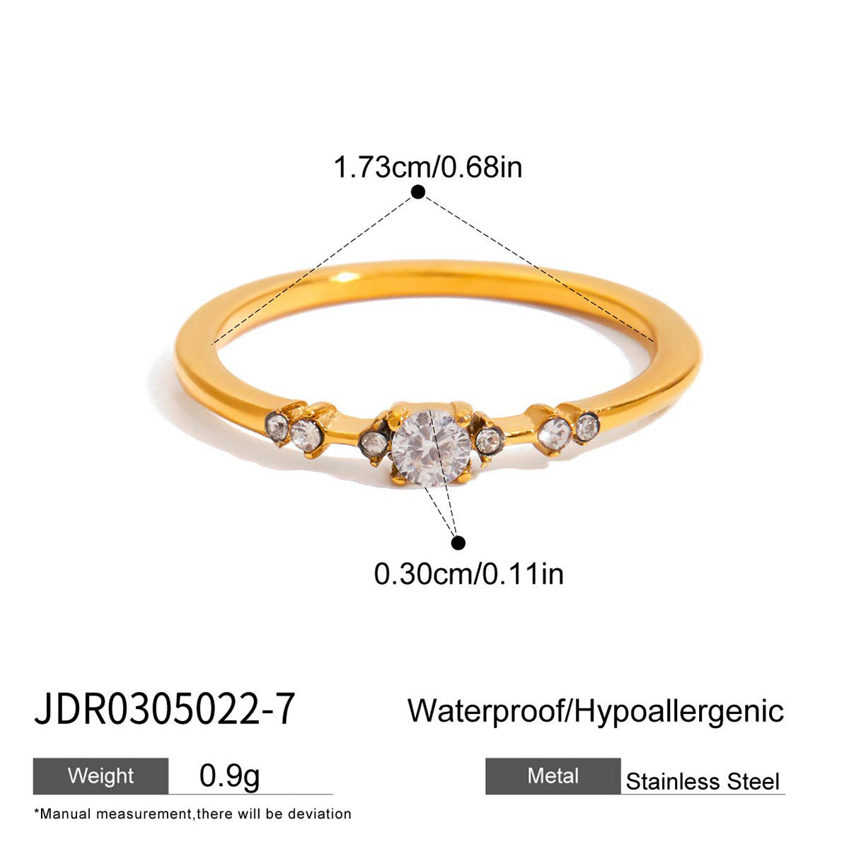 Wholesale Stainless steel rhinestone ring