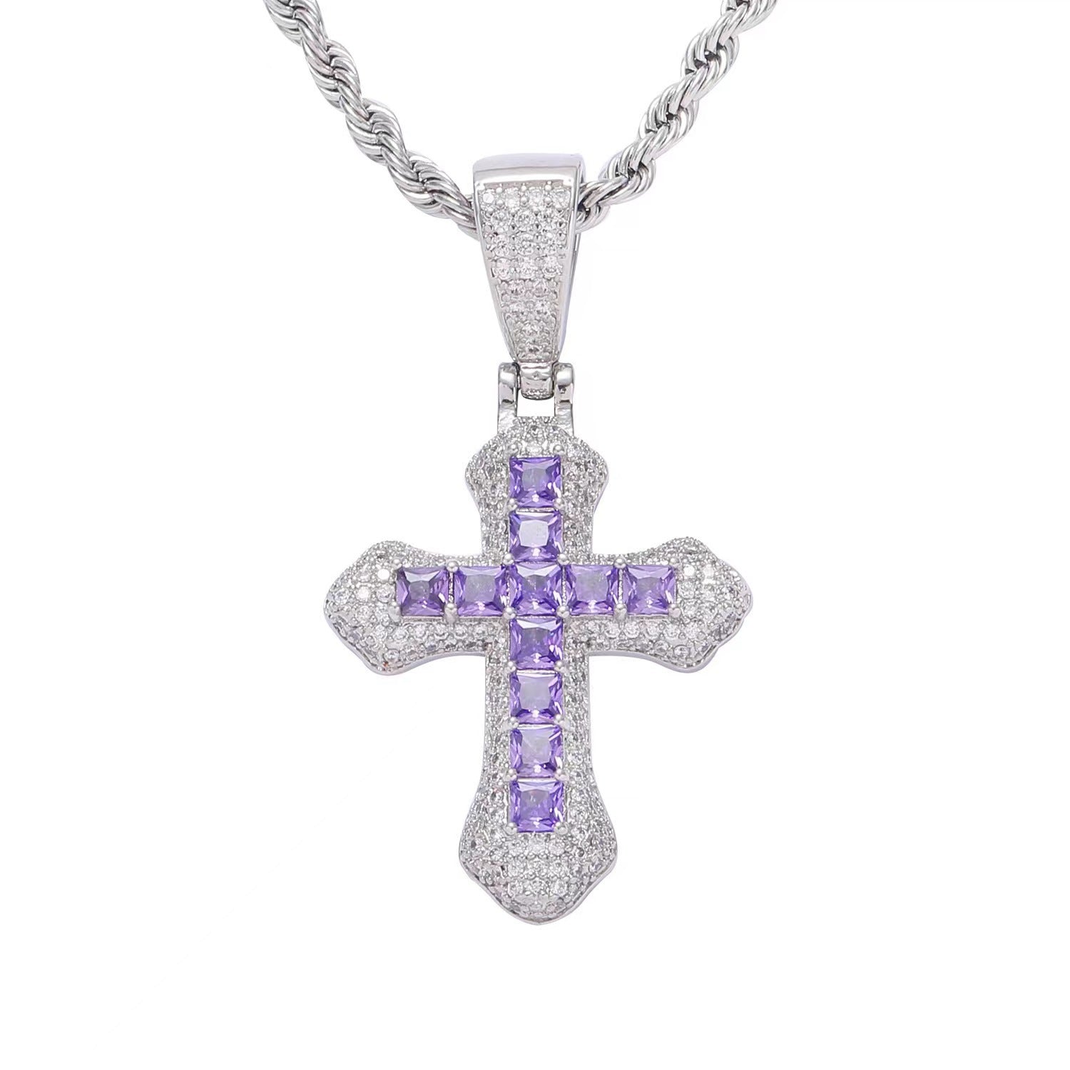 Wholesale Stainless Steel Real Gold-Plated Cross Necklace